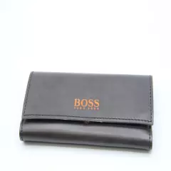 NEW OPTICAL HUGO BOSS BLACK LEATHER FLAP FLOP SUNGLASSES EYEGLASSES CASE