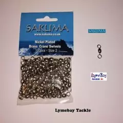 100 x Sakuma Nickel Plated Brass Crane Swivels - Sea Fishing - All Popular Sizes