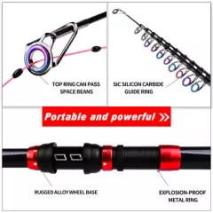 1.8-3.6m Telescopic Spinning Fishing Rod Travel Lure Carbon Fiber Casting Pole