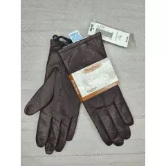 Vintage Fownes Genuine Leather Driving Gloves Fleece Lined Brown Women's 7.5 NEW