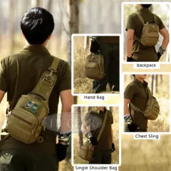 IDOGEAR Tactical Shoulder Bag Sling Pack Daypack Chest Crossbody Bag Hiking Camo