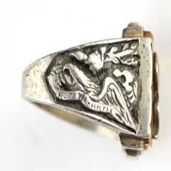 WWII Era US Europe Forces Sterling Ring Ordinance Division Symbol