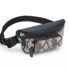 Women Waist Fanny Pack Belt Bag Snake Skin Pattern Crossbody Phone Bag Purse