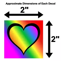 GAY PRIDE RAINBOW HEART Vinyl Sticker Car Window Wall Bumper Decal LGBTQ LOVE