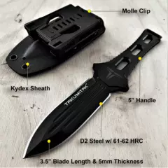 Takumitak 8.75" Tactical Knife D2 Blade Molle Kydex Sheath Fixed Blade Knife