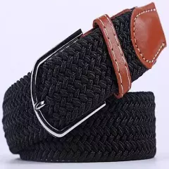 Mens Womens Belt Unisex Braided Elastic Stretch Fabric Enduring Woven Many Sizes