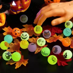 JOYIN 100 PCS Halloween Glow in The Dark Bouncing Balls, 20 Designs... 