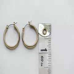 Gold tone latch back hoop earrings