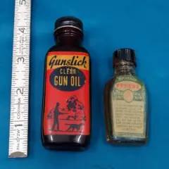 Vintage Gunslick and Pflueger Gun and Reel Oil Bottles, Ca. 1950's