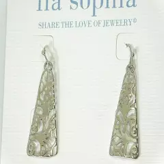 Beautiful Lia Sophia "TOPIARY" Dangle Earrings, Open Filigree, NWT