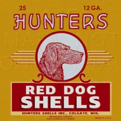 Reproduction Vintage Hunters Red Dog Shotgun Shell Box Label Canvas Print