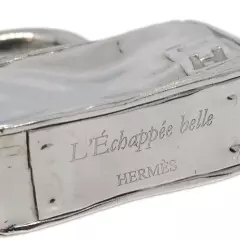 Hermes 2009 Limited Trunk Cadena Padlock Bag Charm Silver 183535