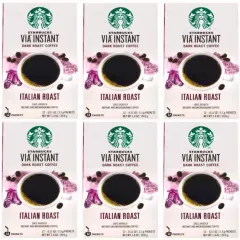 [6QTY 72 TOTAL PACKETS] Starbucks Via Instant Italian Roast Expires Jan/2025