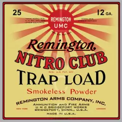 Reproduction Vintage Remington Nitro Club Trap Shotgun Shell Label Canvas Print