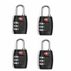 4x TSA Approved Luggage Lock Travel 3 Digit Combination Suitcase Padlock Reset