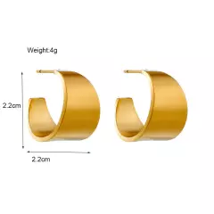 Fashion Women 18K Gold Plated Stainless Steel Stud Earrings Retro Jewelry E3651