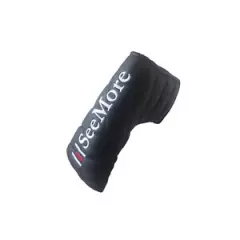 NEW SeeMore Black w/ Black Cross-Stitch Magnetic Blade Putter Headcover