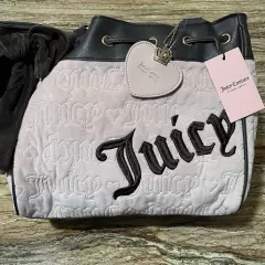 Juicy Couture Bag Pink Velour Vintage Daydreamer Embroidered Logo Large Tote Bag