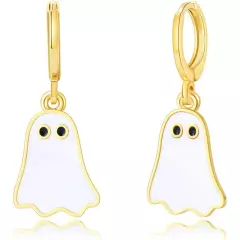 Halloween Ghost Earrings For Women Gold Ghost Huggie Hoop Earrings Halloween Jew