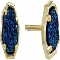 Kendra Scott Nola Stud Earrings - Gold with Blue Drusy Quartz Inset - 4217719373