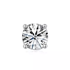 Men's 1Ct Moissanite 4-Claws Solitaire Stud 925 Sterling Silver Earring (1PCs)