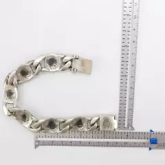 Men's HEAVY Chrome Hearts Sterling Silver Fleur de Lis Bracelet 8" LNI2