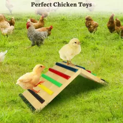 Rainbow Chicken Perch and Ramp Trainer, Baby Chick Toys for Coop and brooder,...