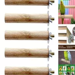  Bird Perch Bird Stand Bird Cage Accessories Platform Natural Wood Perch 5pcs