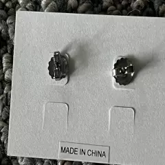 lia sophia black post earrings with rhinestones, new in box