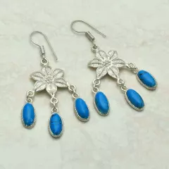 Turquoise Handmade Drop Dangle Earrings Jewelry Gift For Her 1.68" AE-51891