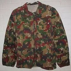 VINTAGE COMBAT CAMO JACKET MENS L HESS COAT GERMAN EURO ZIPPER MILITARY NA SWISS