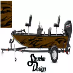 Graphic Pontoon Wrap Orange Tribal Fishing Abstract Bass Boat Fish Decal Vinyl