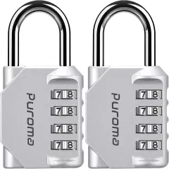 2 Pack Combination Lock 4 Digit Locker Lock Outdoor Waterproof Padlock for Schoo