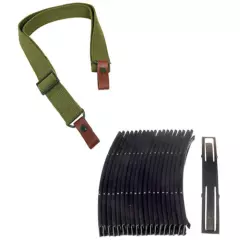 20 BRAND NEW 7.62x39 10rd Steel Stripper Clips + Green Canvas Rifle Sling