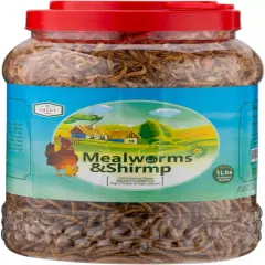 Amzey Shrimp & Mealworms 100% Non-Gmo Dried Mealworms - High-Protein Meal