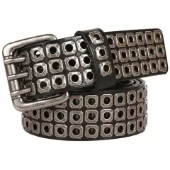 Real Leather Waist Belt Gothic Heavy Metal Rivet Studded Unisex Punk Waistband