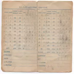 1940s Golf Score Card US Fleet Activities Sasebo Japan