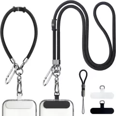 Phone Lanyard Crossbody, 4× Pads,1× Phone Wrist Strap,1× Adjustable Finger Strap