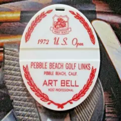 vtg PGA TOUR Golf Bag Tag - 1972 U.S. OPEN - Pebble Beach - Jack Nicklaus - USGA