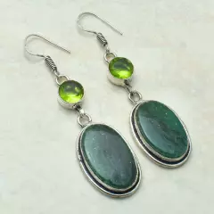 Green Aventurine Peridot Drop Dangle Earrings Jewelry 2.16" AE-59331