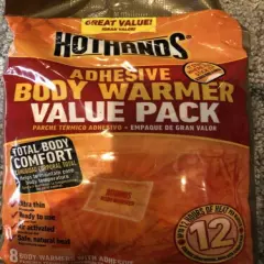 Hothands Body Warmer Value Pack 8 Adhesive Warmers New and Sealed 5/22