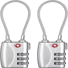 TSA Locks 2 Pack - Luggage Lock for Travel, Gym, School, Suitcases, Baggage, Sma