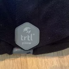 Trtl Travel Pillow for Neck Support Soft Fleece Black Flying Airplane