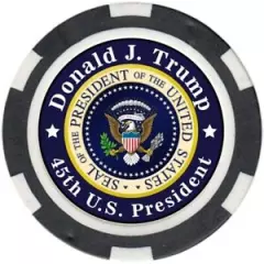 Donald J Trump 45th President - poker chip - golf ball markers - Gift SET of 5