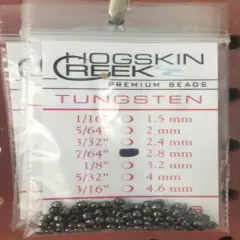  Tungsten Beads 100 Ct. Nickel Black All Sizes 1/16 to 3/16 100 Count Pkg