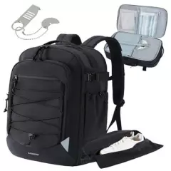  Carry On Travel Backpack Large Travel backpack Carry On Flight 17.3 Inch Black