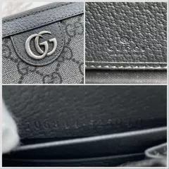 Unused condition Gucci Ophidia GG Supreme Long Wallet Marmont Grey Men's Fashion