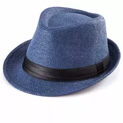 Unisex Straw Fedora Panama Hat Summer Sun Short Brim Floral Trilby Cuban Cap Hat