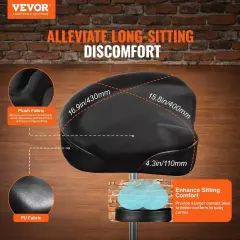 VEVOR Hydraulic Saddle Drum Throne, 19.3-25.2 in / 490-640 mm Height Adjustable