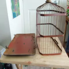 Vintage Metal WIRE BIRD CAGE Hanging or Table top